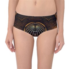 Fractal 3d Render Design Backdrop Mid-waist Bikini Bottoms