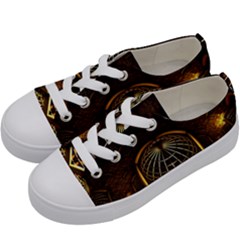 Fractal 3d Render Design Backdrop Kids  Low Top Canvas Sneakers