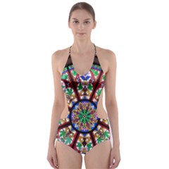 Church Window Window Rosette Cut-out One Piece Swimsuit