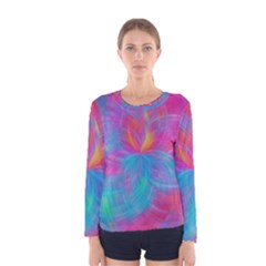 Abstract Fantastic Fractal Gradient Women s Long Sleeve Tee