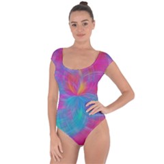 Abstract Fantastic Fractal Gradient Short Sleeve Leotard 