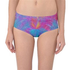 Abstract Fantastic Fractal Gradient Mid-waist Bikini Bottoms