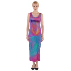 Abstract Fantastic Fractal Gradient Fitted Maxi Dress by BangZart