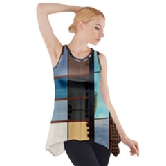Glass Facade Colorful Architecture Side Drop Tank Tunic