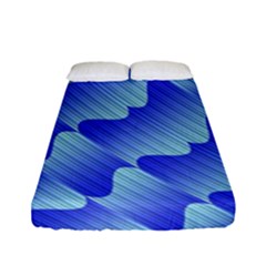 Gradient Blue Pinstripes Lines Fitted Sheet (full/ Double Size)