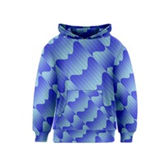 Gradient Blue Pinstripes Lines Kids  Pullover Hoodie