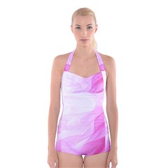 Material Ink Artistic Conception Boyleg Halter Swimsuit  by BangZart