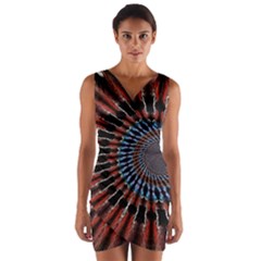 The Fourth Dimension Fractal Noise Wrap Front Bodycon Dress