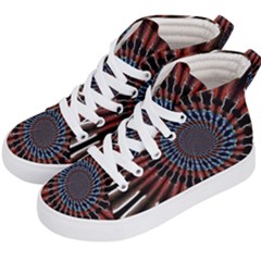 The Fourth Dimension Fractal Noise Kid s Hi-top Skate Sneakers by BangZart