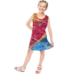 Painting Watercolor Wax Stains Red Kids  Tunic Dress by BangZart