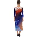Colorful Pattern Color Course Quarter Sleeve Midi Bodycon Dress View2