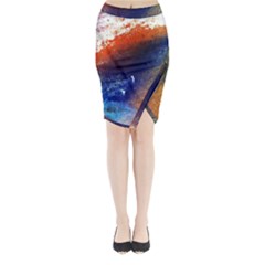 Colorful Pattern Color Course Midi Wrap Pencil Skirt