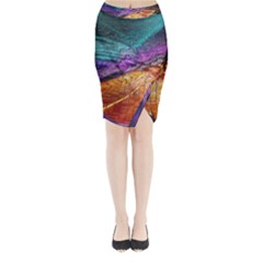 Graphics Imagination The Background Midi Wrap Pencil Skirt by BangZart