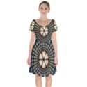Stained Glass Colorful Glass Short Sleeve Bardot Dress View1