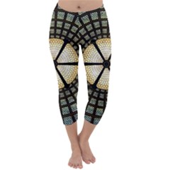 Stained Glass Colorful Glass Capri Winter Leggings 