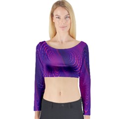 Abstract Fantastic Fractal Gradient Long Sleeve Crop Top