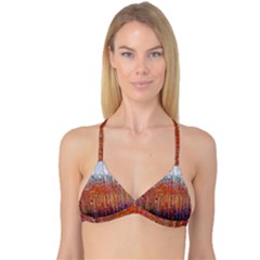 Glass Colorful Abstract Background Reversible Tri Bikini Top