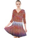 Glass Colorful Abstract Background Quarter Sleeve Front Wrap Dress	 View1