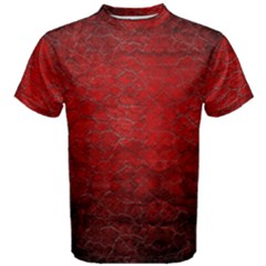 Red Grunge Texture Black Gradient Men s Cotton Tee