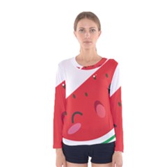 Watermelon Red Network Fruit Juicy Women s Long Sleeve Tee