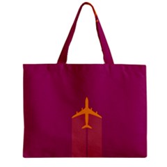 Airplane Jet Yellow Flying Wings Zipper Mini Tote Bag by BangZart