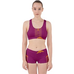 Airplane Jet Yellow Flying Wings Work It Out Sports Bra Set by BangZart