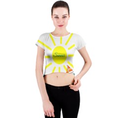 Summer Beach Holiday Holidays Sun Crew Neck Crop Top