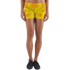 Texture Yellow Abstract Background Yoga Shorts