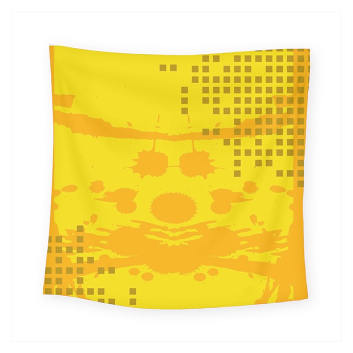 Texture Yellow Abstract Background Square Tapestry (Small)