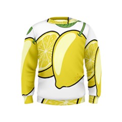 Lemon Fruit Green Yellow Citrus Kids  Sweatshirt