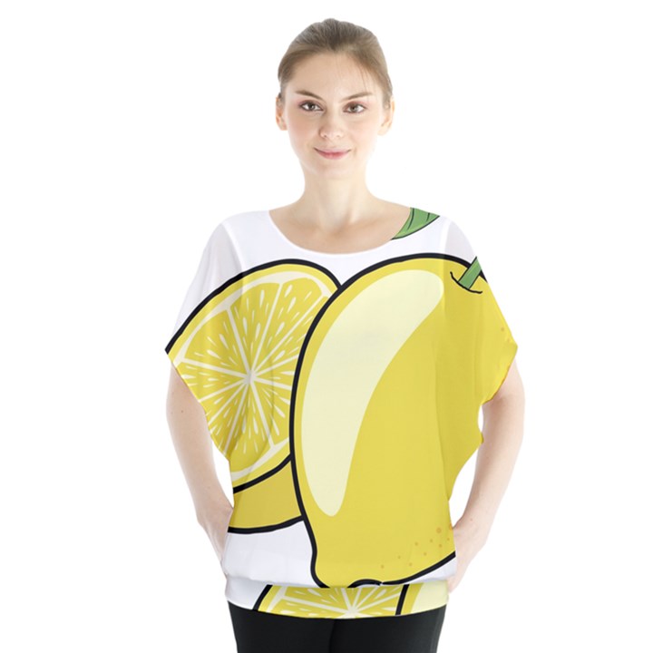 Lemon Fruit Green Yellow Citrus Blouse