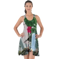 Digital Nature Beauty Show Some Back Chiffon Dress