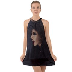 Vampire Woman Vampire Lady Halter Tie Back Chiffon Dress by BangZart