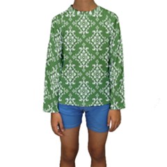 St Patrick S Day Damask Vintage Kids  Long Sleeve Swimwear