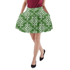 St Patrick S Day Damask Vintage A-line Pocket Skirt