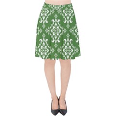 St Patrick S Day Damask Vintage Velvet High Waist Skirt