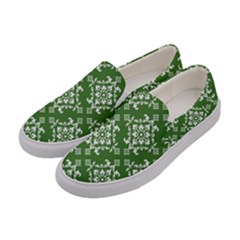 St Patrick S Day Damask Vintage Women s Canvas Slip Ons by BangZart