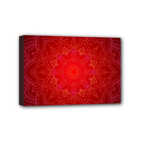 Mandala Ornament Floral Pattern Mini Canvas 6  X 4  by BangZart