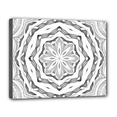 Mandala Pattern Floral Canvas 14  X 11 