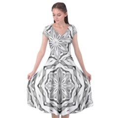 Mandala Pattern Floral Cap Sleeve Wrap Front Dress by BangZart