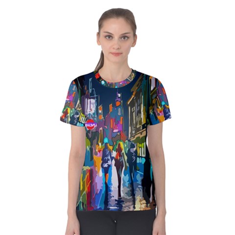 Abstract Vibrant Colour Cityscape Women s Cotton Tee by BangZart