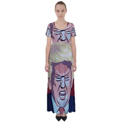 Donald Trump Pop Art President Usa High Waist Short Sleeve Maxi Dress by BangZart