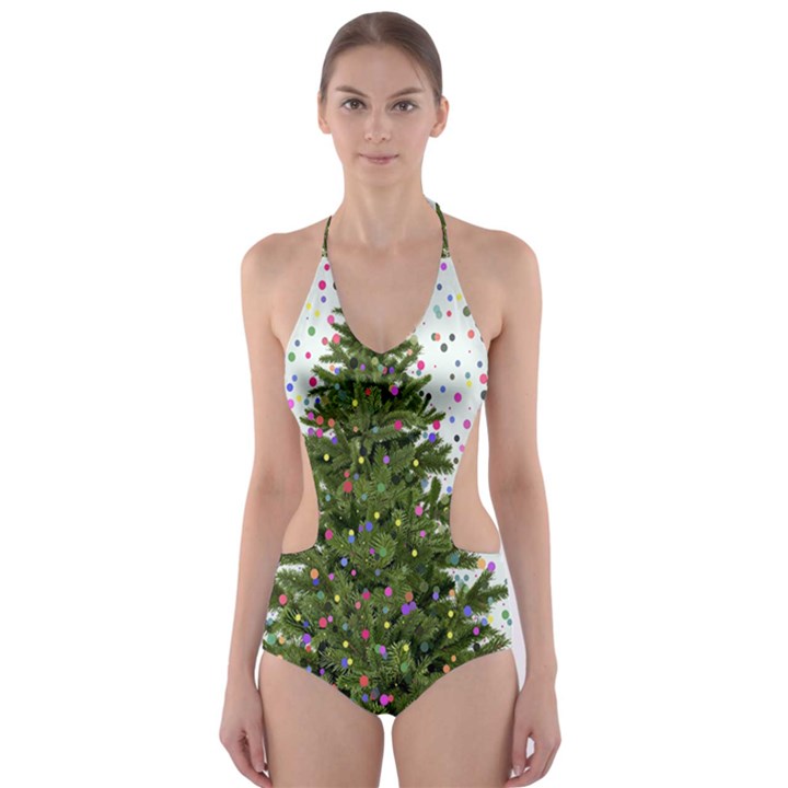New Year S Eve New Year S Day Cut-Out One Piece Swimsuit