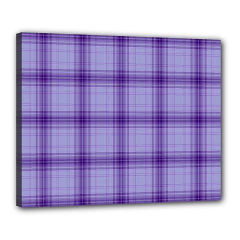 Purple Plaid Original Traditional Canvas 20  x 16 