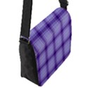 Purple Plaid Original Traditional Flap Messenger Bag (S) View2