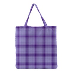 Purple Plaid Original Traditional Grocery Tote Bag