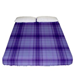 Purple Plaid Original Traditional Fitted Sheet (Queen Size)