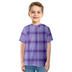 Purple Plaid Original Traditional Kids  Sport Mesh Tee