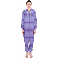 Purple Plaid Original Traditional Hooded Jumpsuit (ladies)  by BangZart