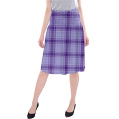 Purple Plaid Original Traditional Midi Beach Skirt